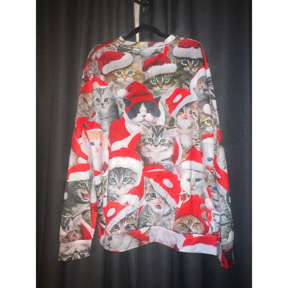 Ugly Christmas Sweater Xmas Size XL Cat - Picture 3 of 3